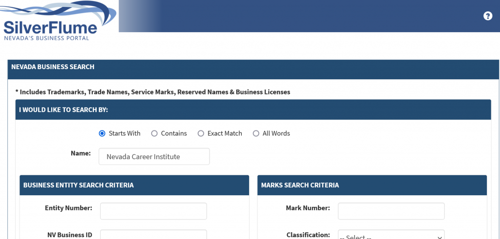 Silverflume Nevada Business Portal Business Entity Search Nevada Secretary of State Website.