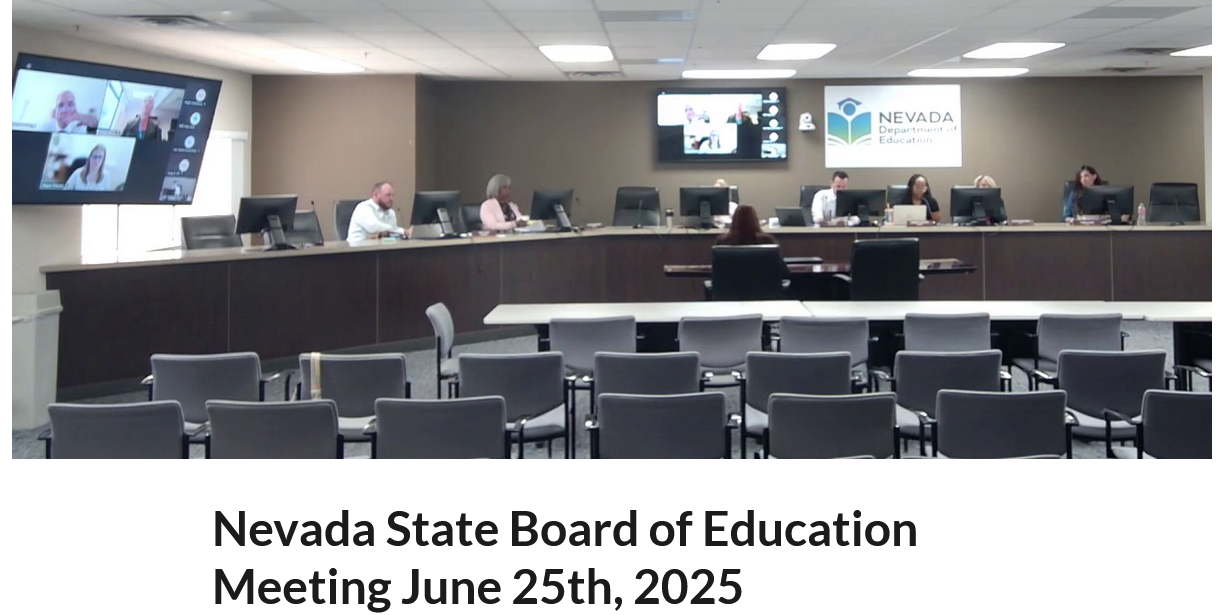 June 25th, 2025 Nevada State Board of Education Meeting